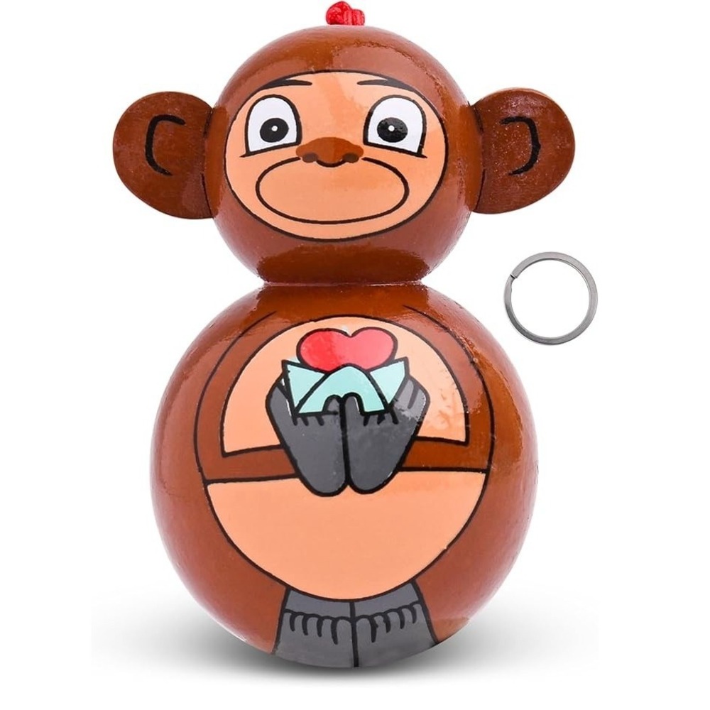 WYN Cute Animal Charm Keychain – Handcrafted Wooden Keychain